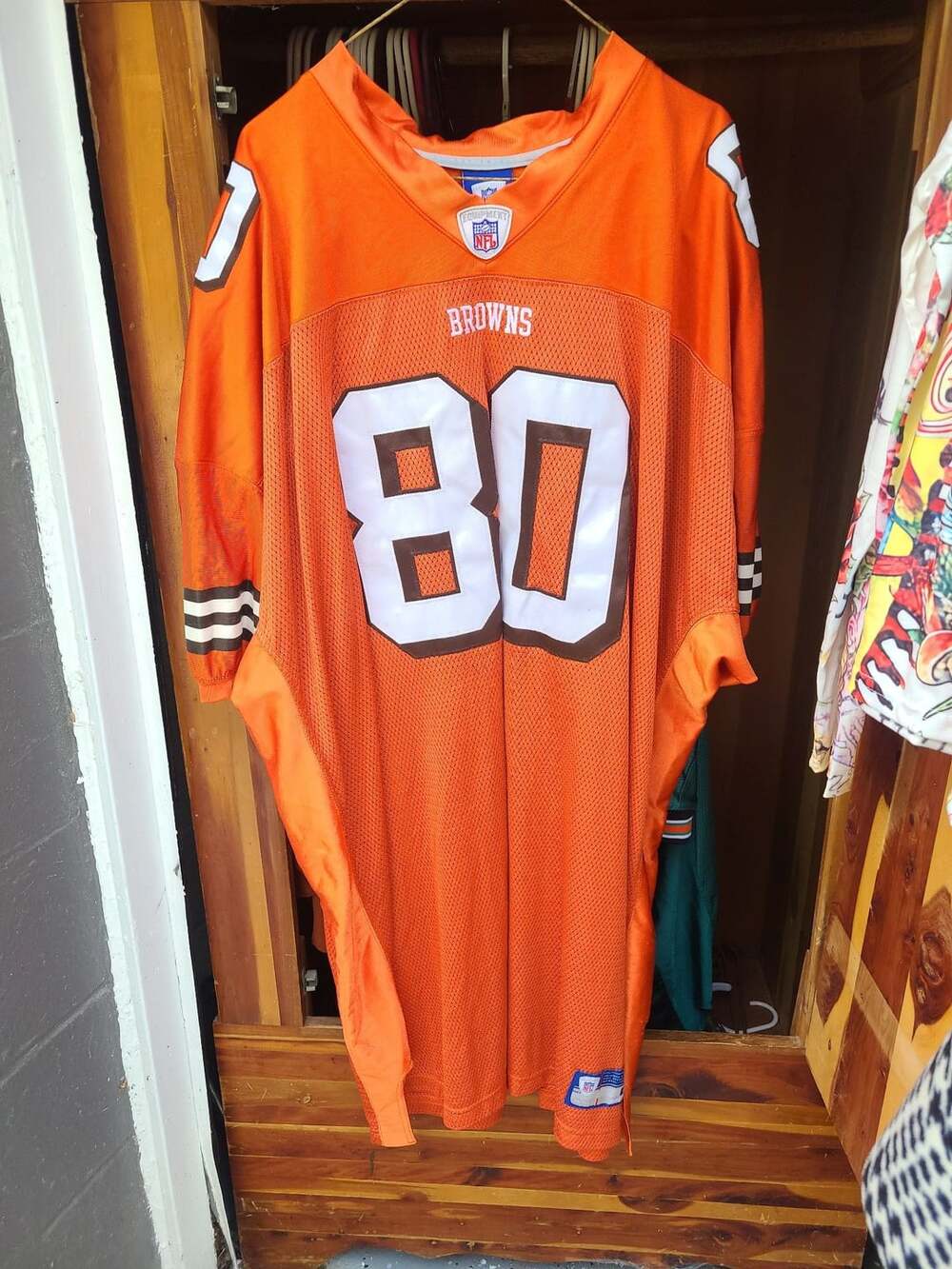 Reebok Kellen Winslow #80 Cleveland Browns NFL Jersey Orange Size 60
